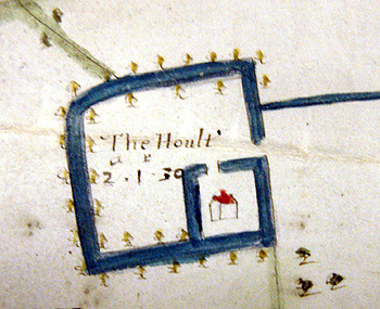 The Hoult on a map of 1673 [R1/62]